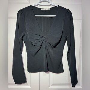 Abercrombie & Fitch Black Twist Front Blouse